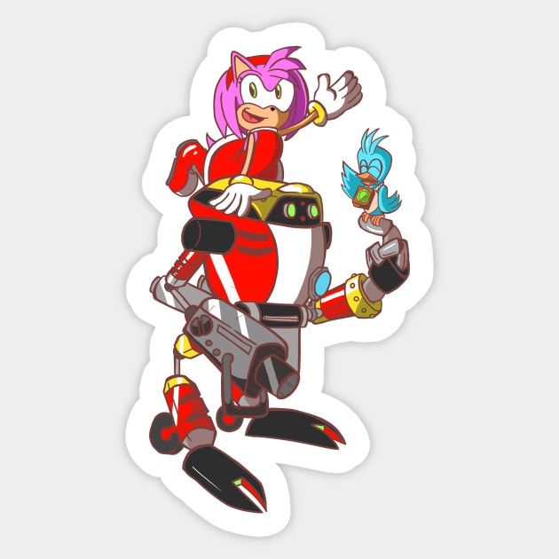 Sonic Adventure - Amy & Gamma Sticker by JbombCreative